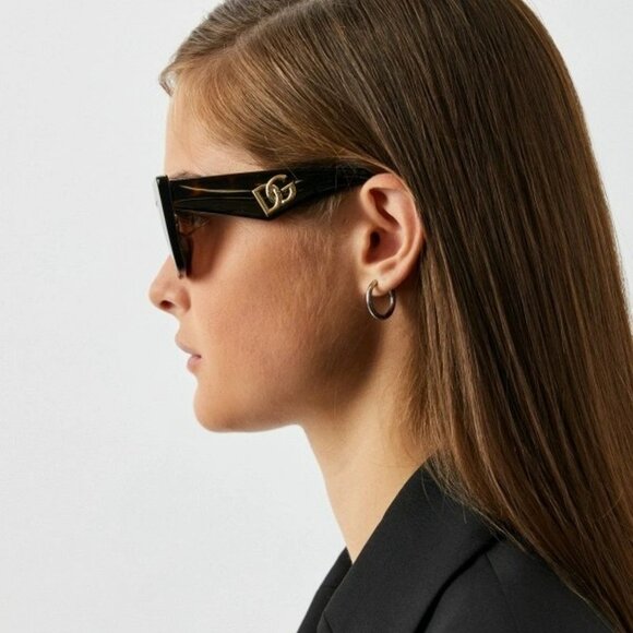 D&G DG4435 502/73 BRAND NEW Sunglasses Havana Dark Brown Cat Eye Women - Picture 13 of 14